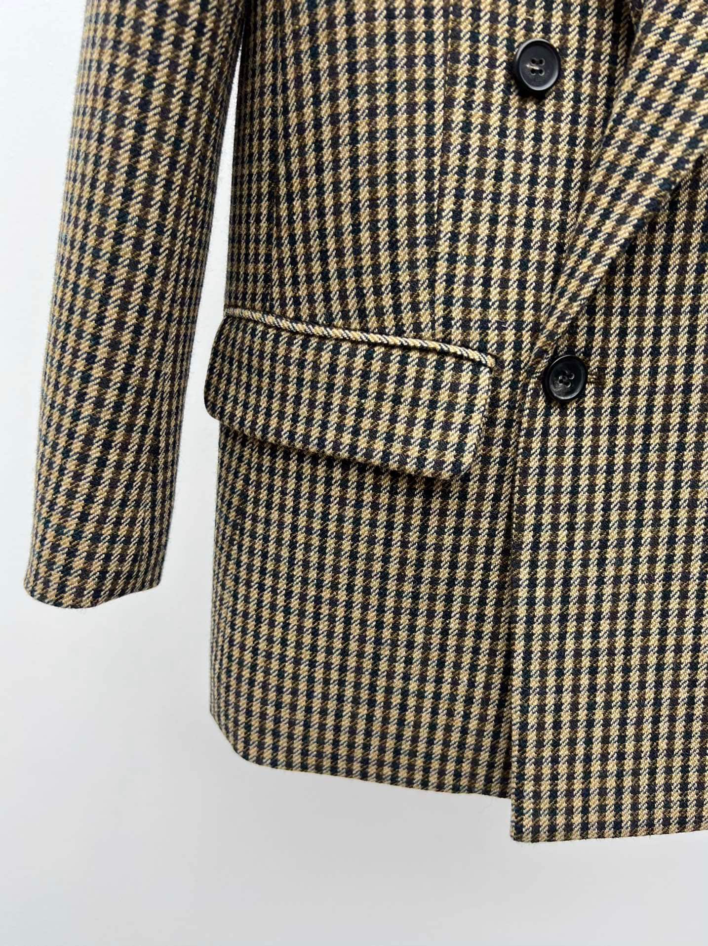 Saint Laurent: Veste, carreaux, laine