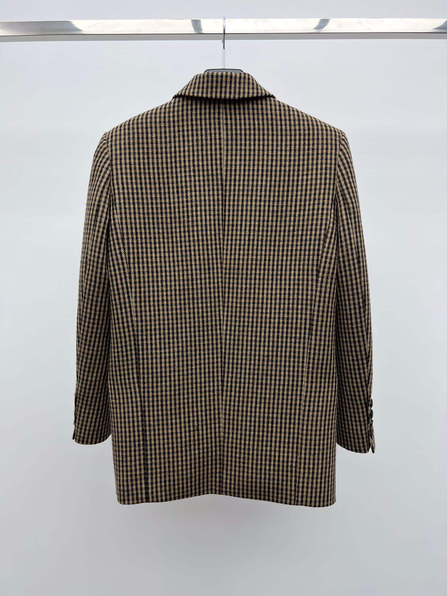 Saint Laurent: Veste, carreaux, laine