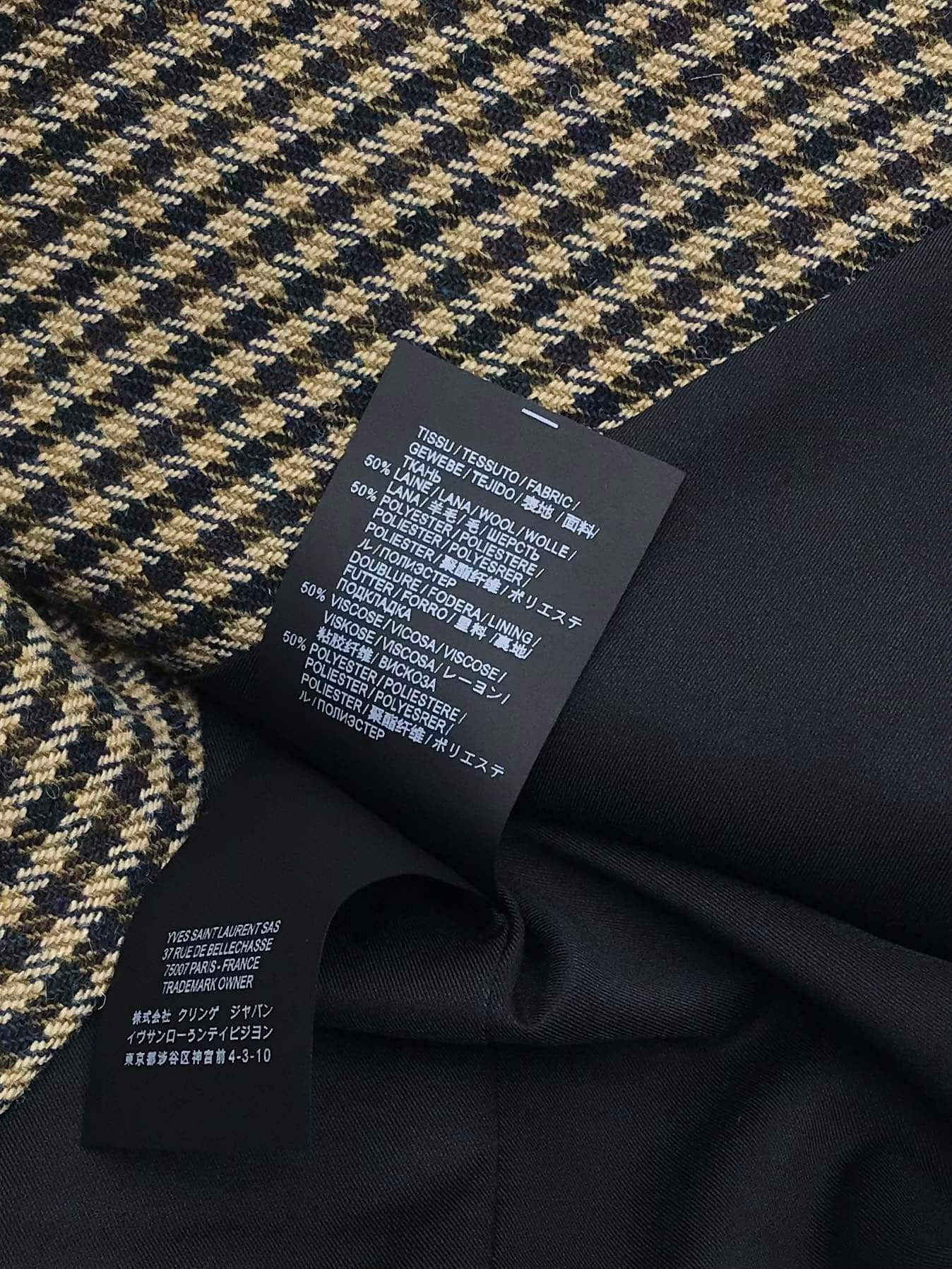 Saint Laurent: Veste, carreaux, laine