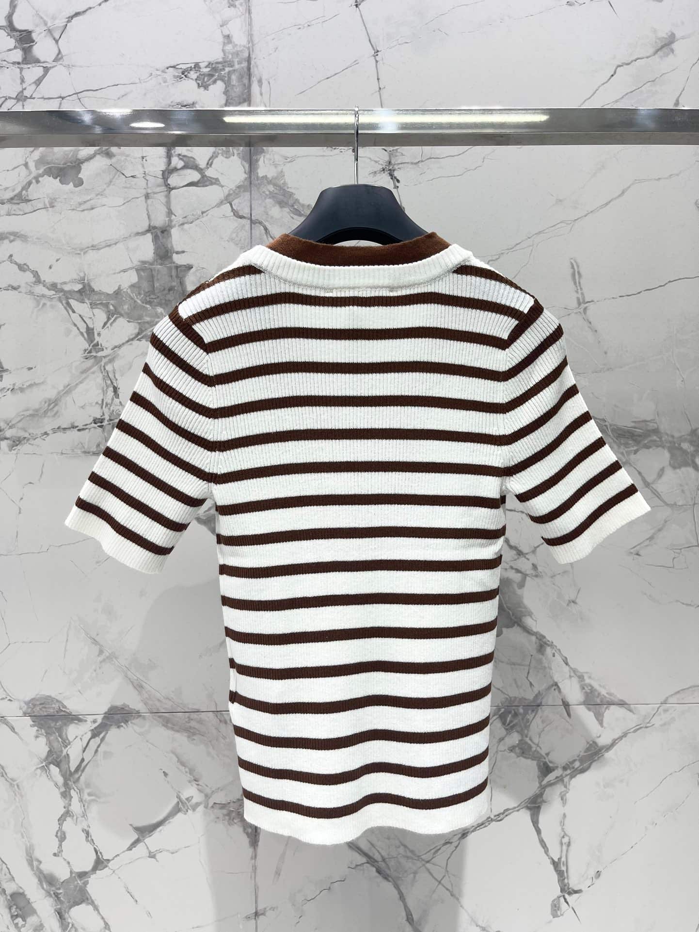Dior: T-shirt, embroidery, stripes, contrast panels
