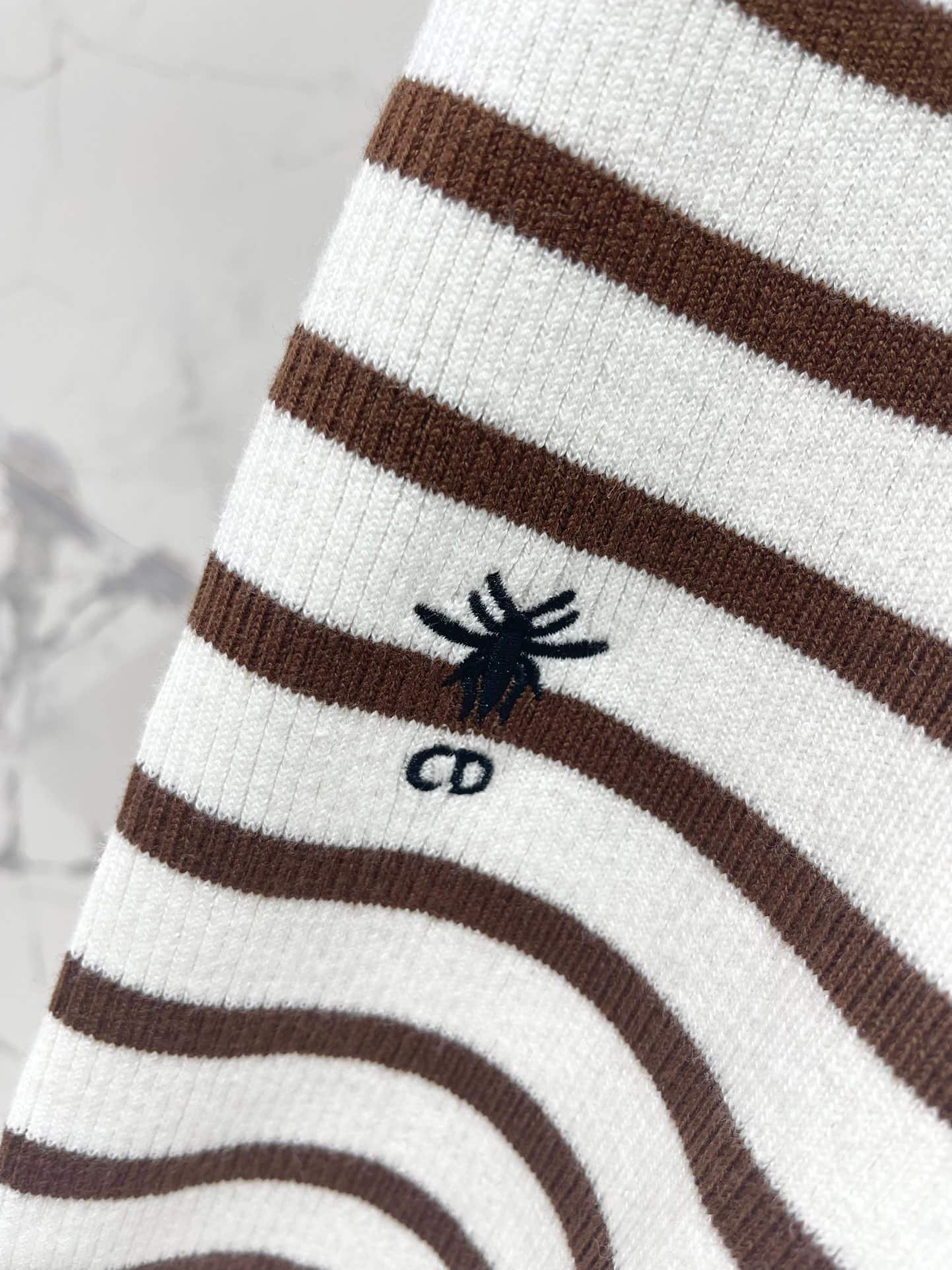 Dior: T-shirt, embroidery, stripes, contrast panels