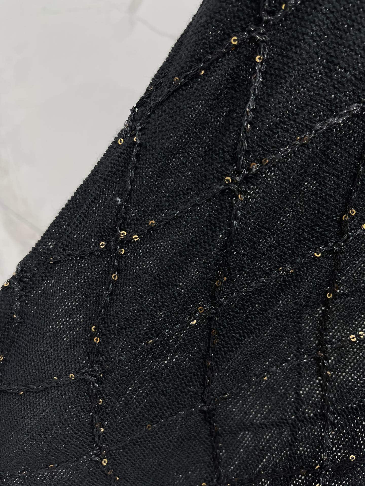 Chanel: Veste, noir, blanc, pièces métalliques, denim