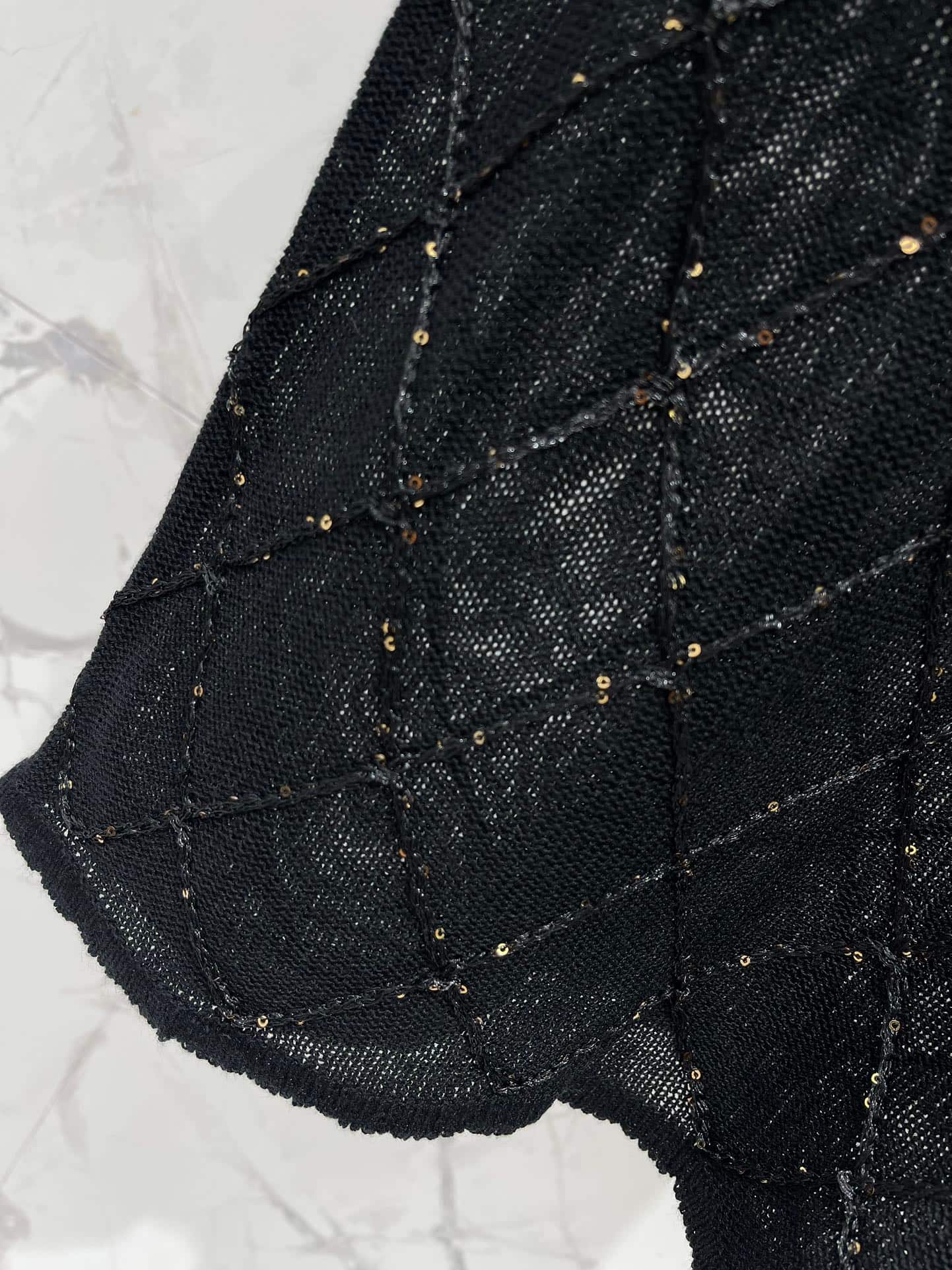 Chanel: Veste, noir, blanc, pièces métalliques, denim