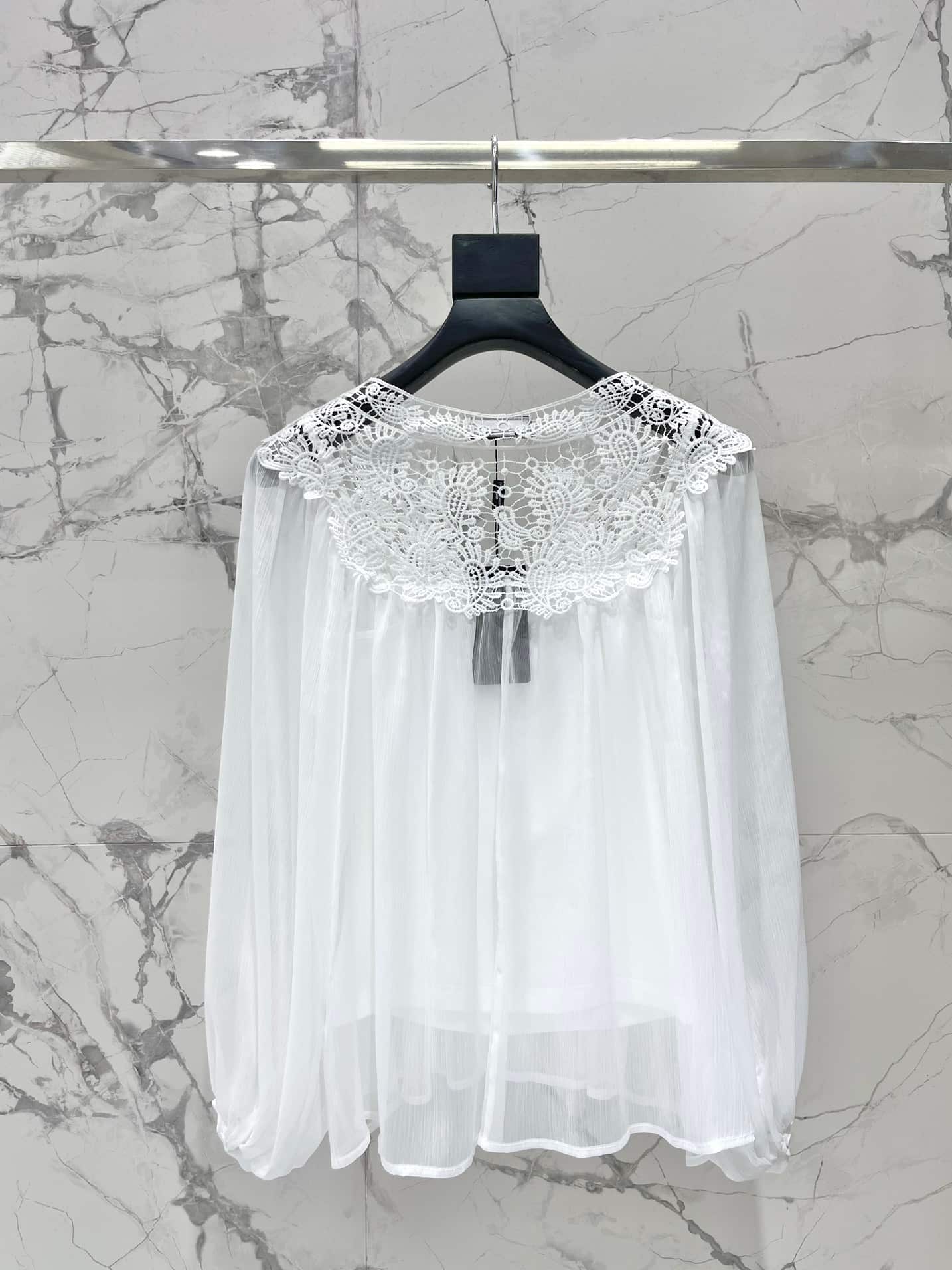Saint Laurent: Jupe, blanc, broderie, denim