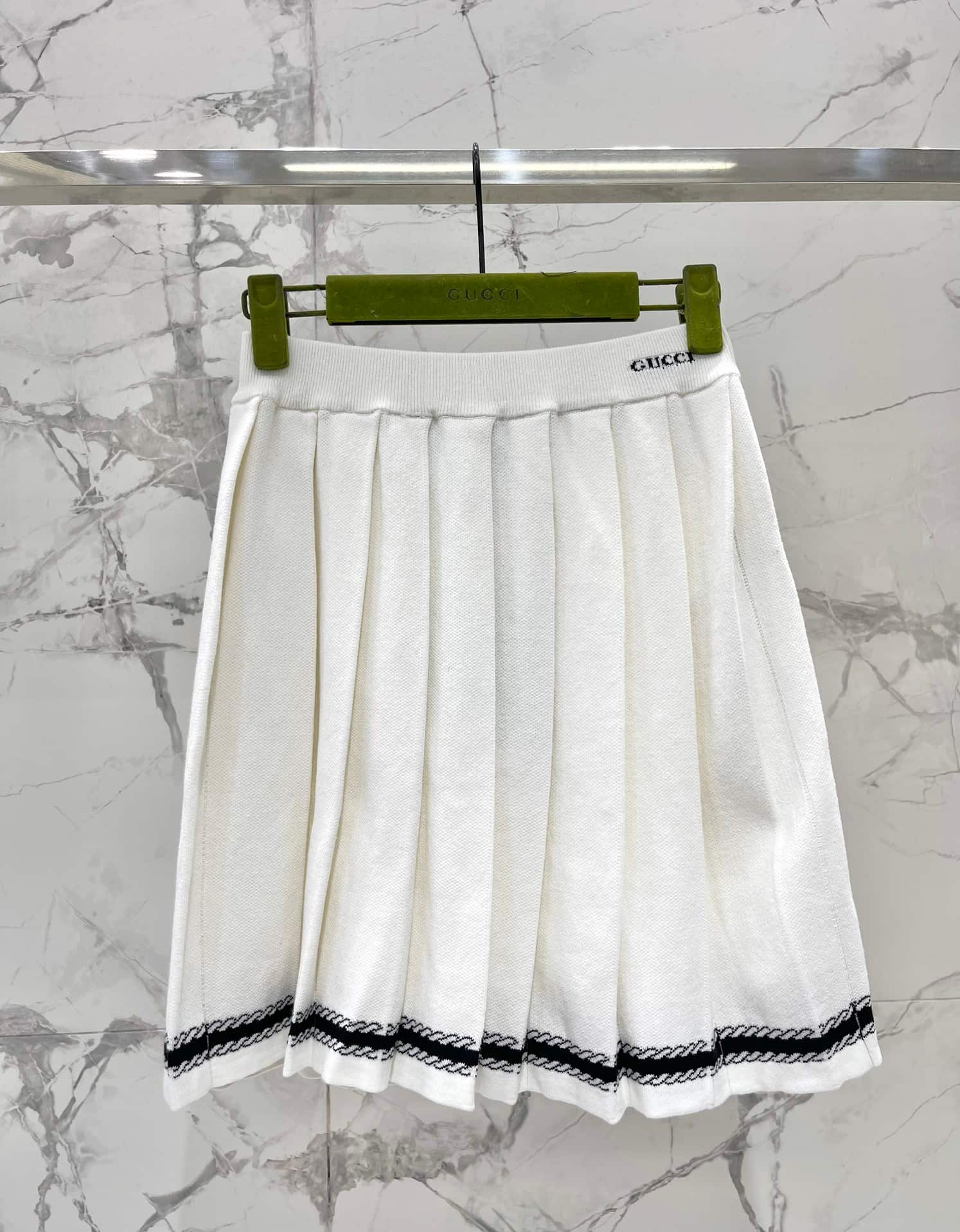 Gucci: Shirt, white, intarsia, cotton