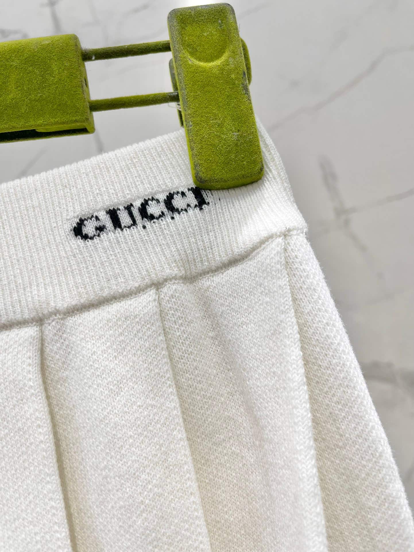 Gucci: Shirt, white, intarsia, cotton