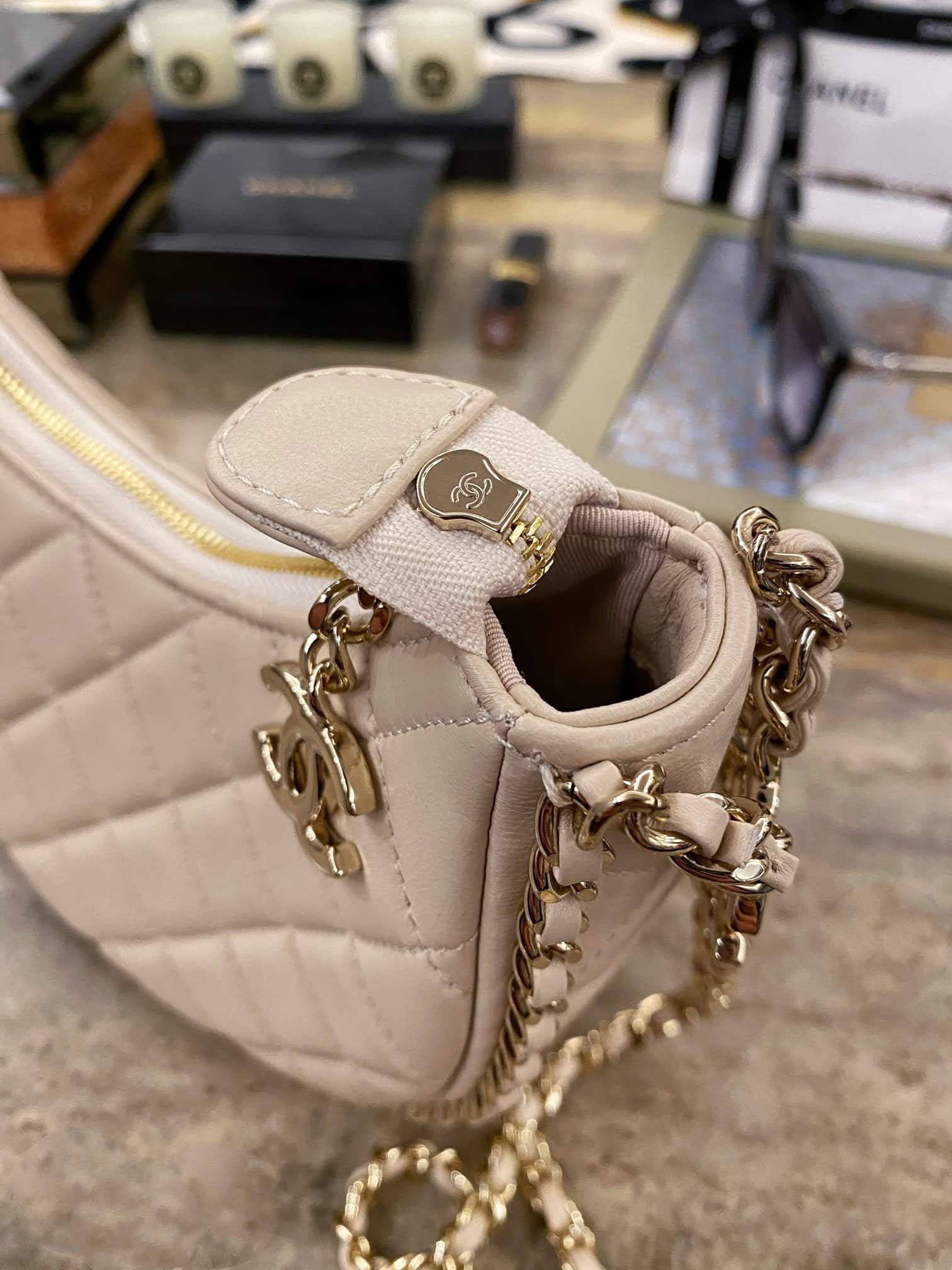 月亮包乳白色大号👜