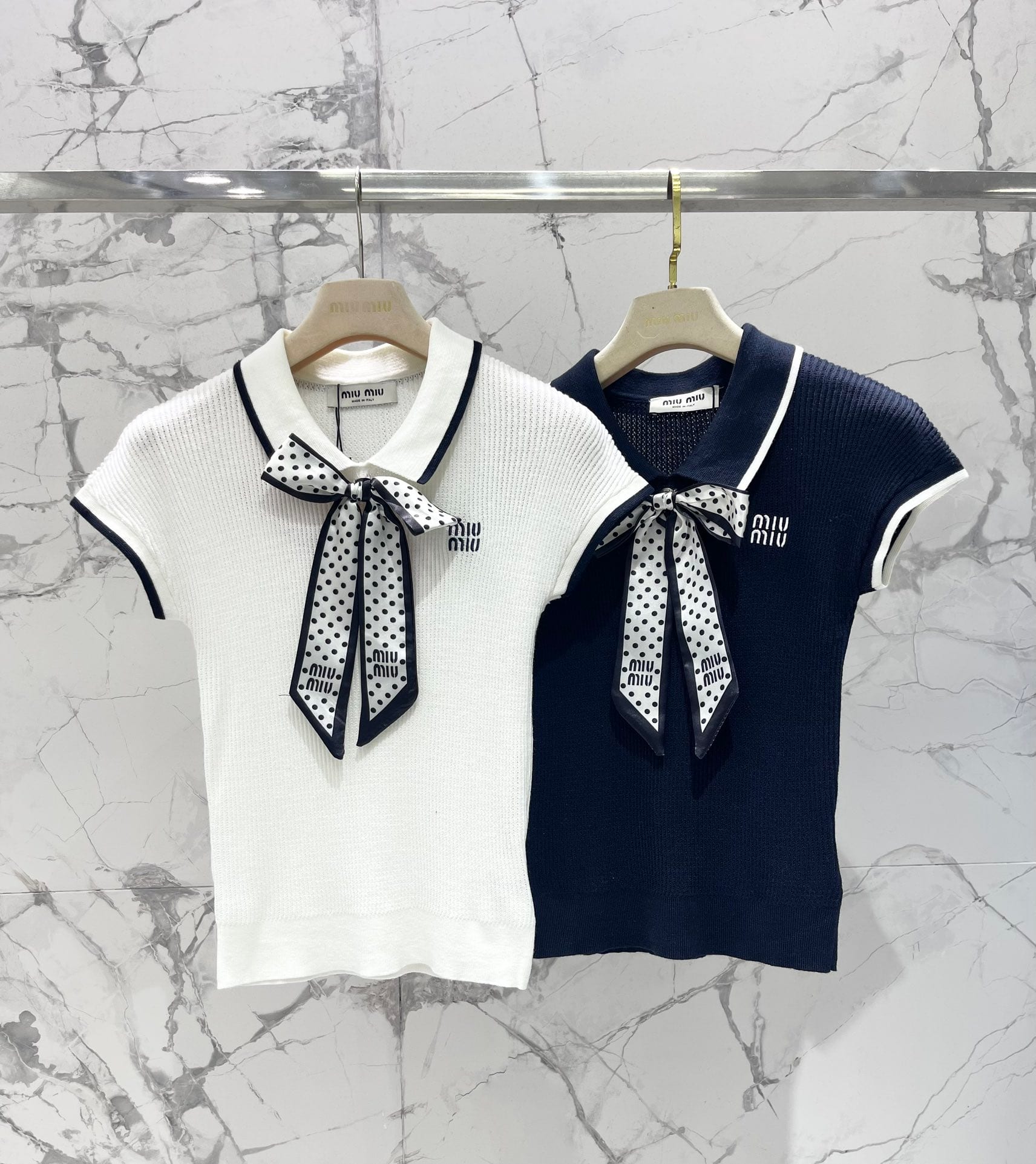 Miu Miu: 夹克, 提花, 条纹, 撞色拼接, 牛仔布