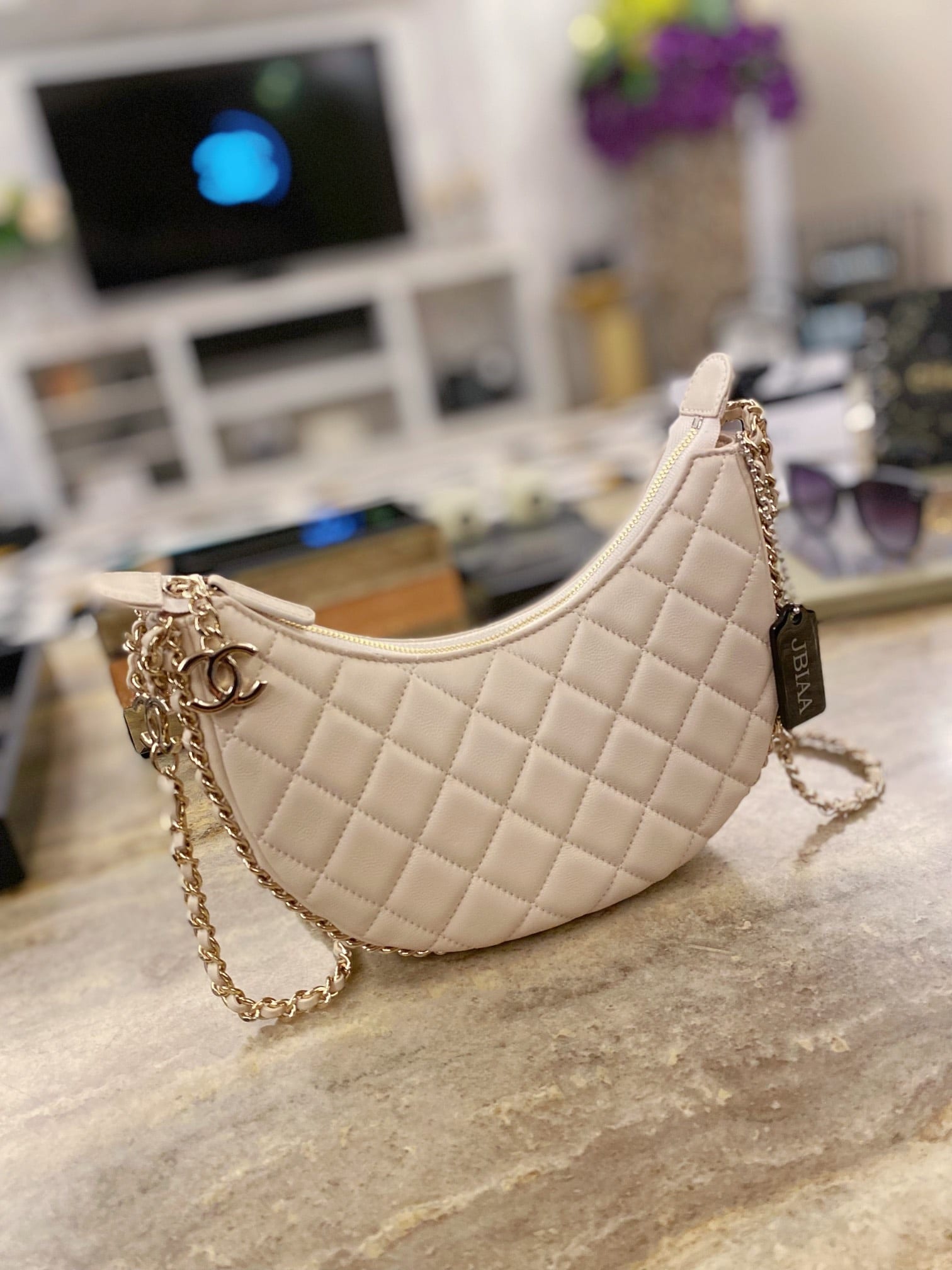 月亮包乳白色大号👜