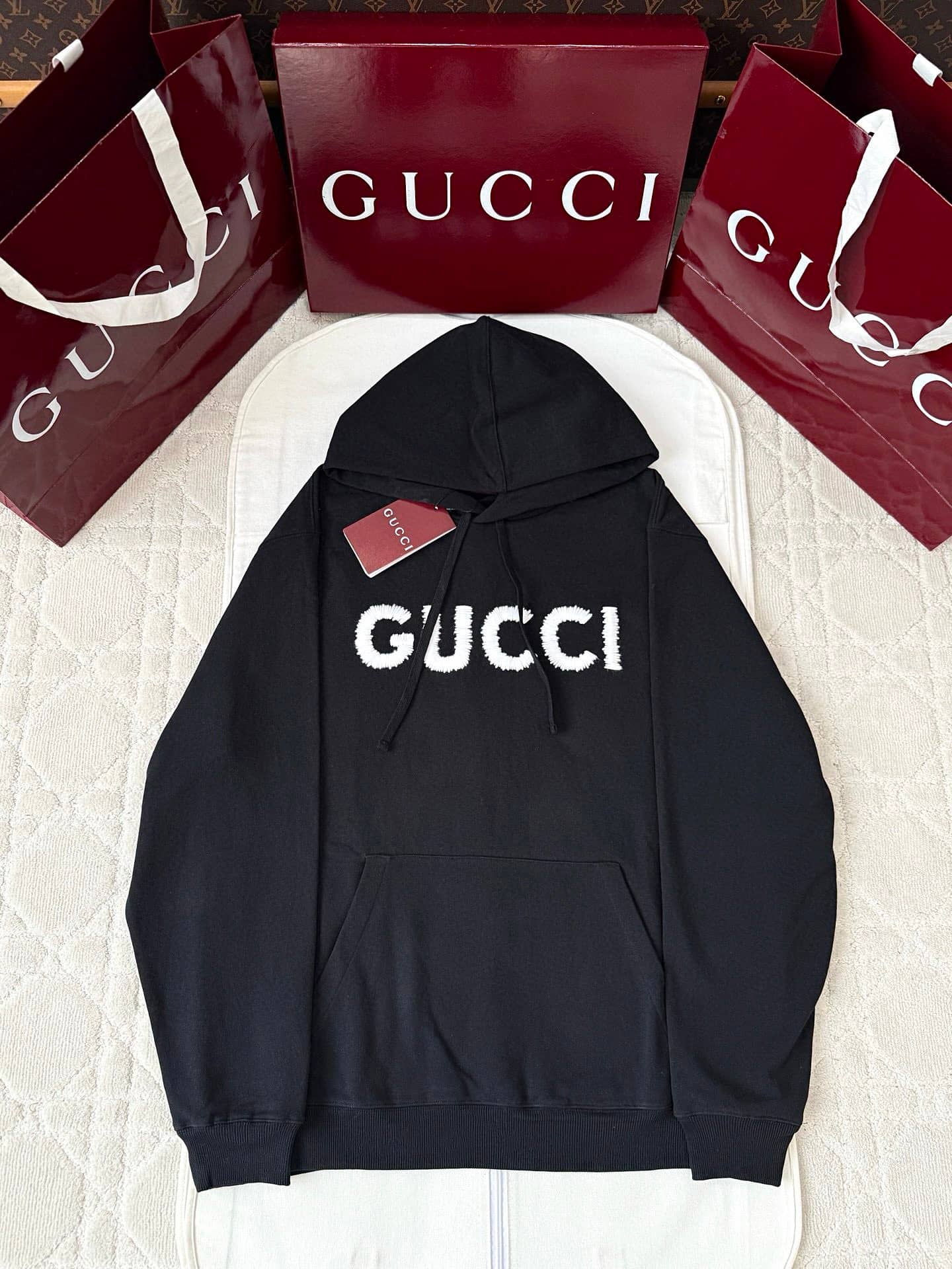 Gucci: Sweat à capuche, broderie, logo, capuche
