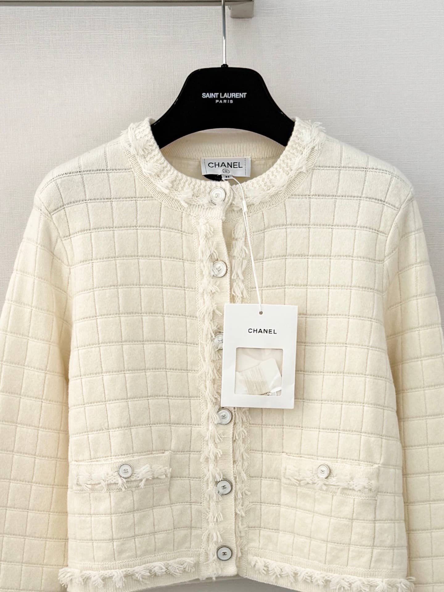 Chanel: Cardigan, check pattern, wool