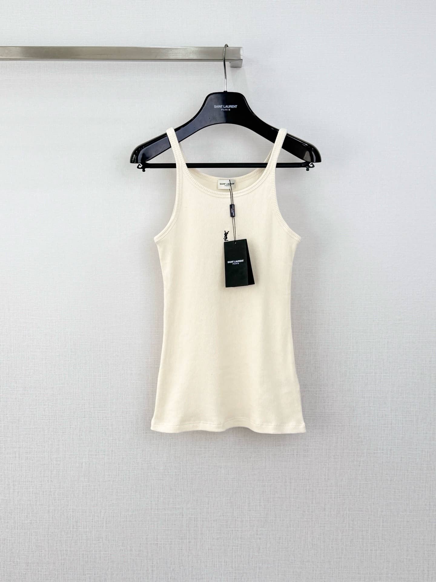 Saint Laurent: Sleeveless top, embroidery, logo