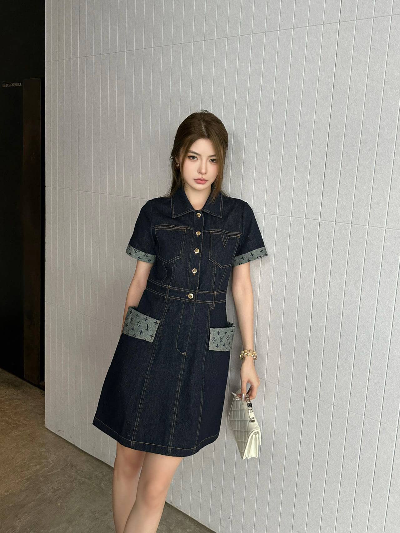 Louis Vuitton: Dress, cotton, denim, spring/summer 2025
