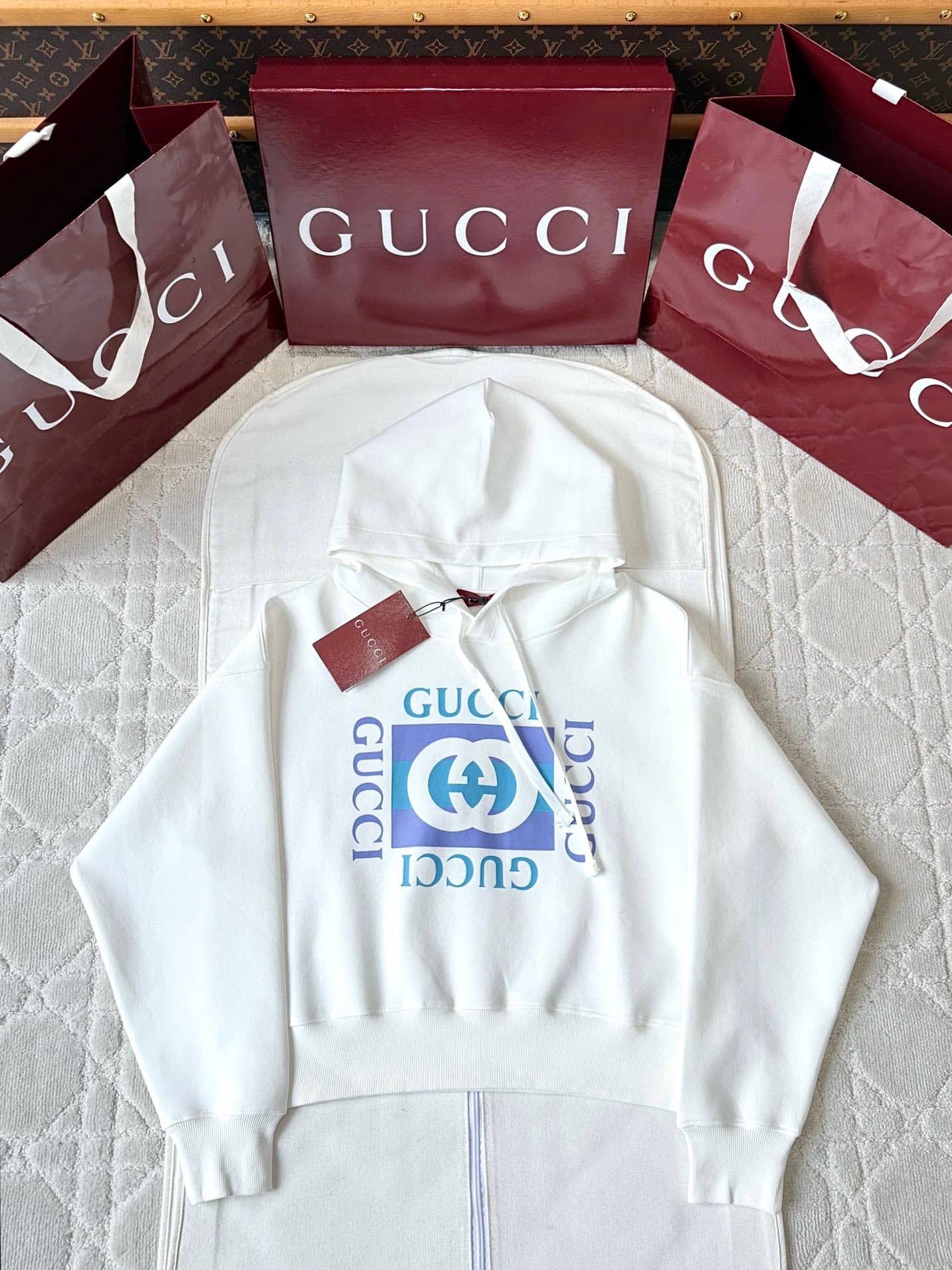 Gucci: Hoodie, print, hood, autumn/winter 2025