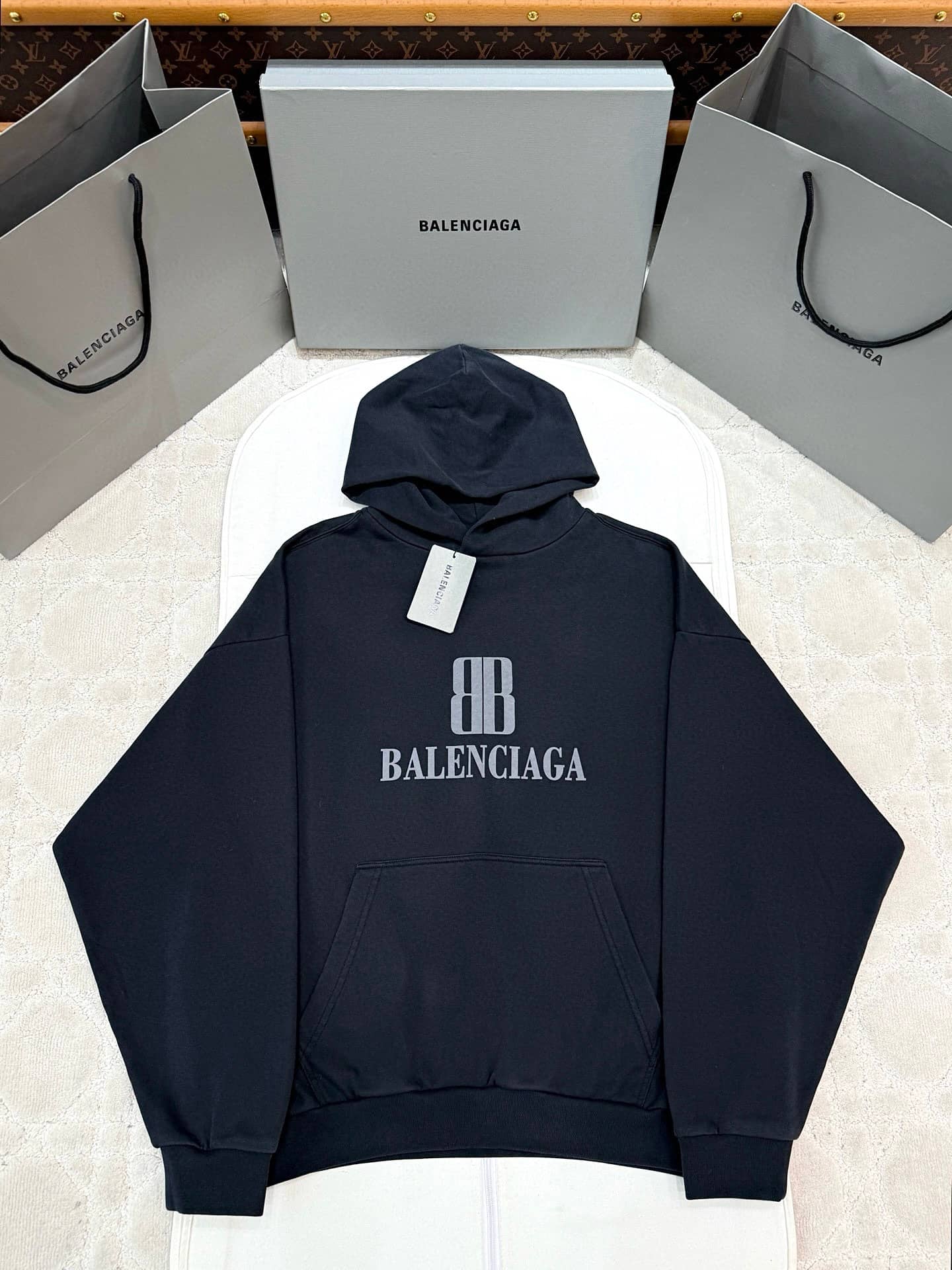 Balenciaga: Hoodie, print, logo, hood, autumn/winter 2025