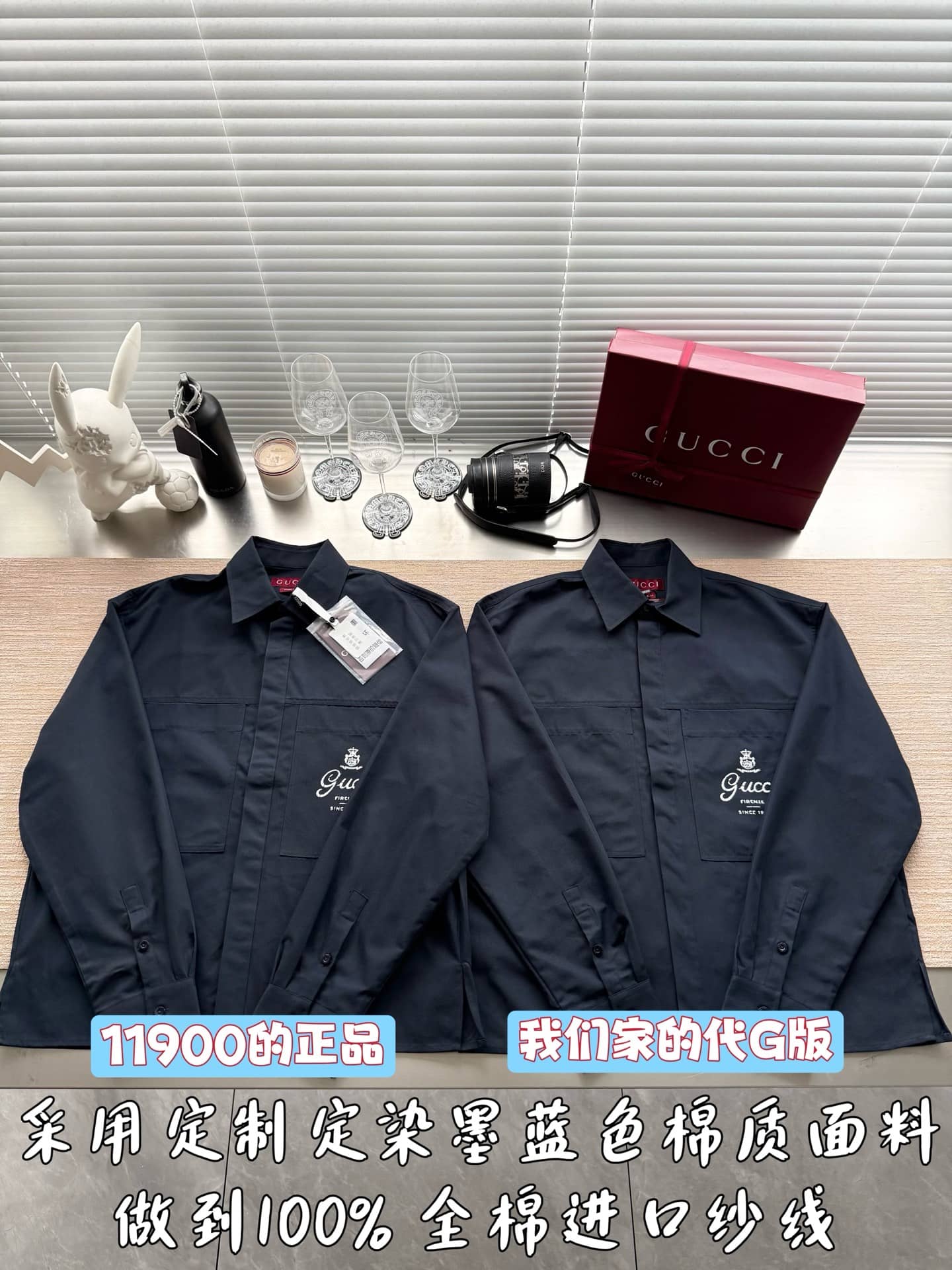 Gucci: Polo shirt, navy blue, blue, print, logo, pockets, autumn/winter 2026