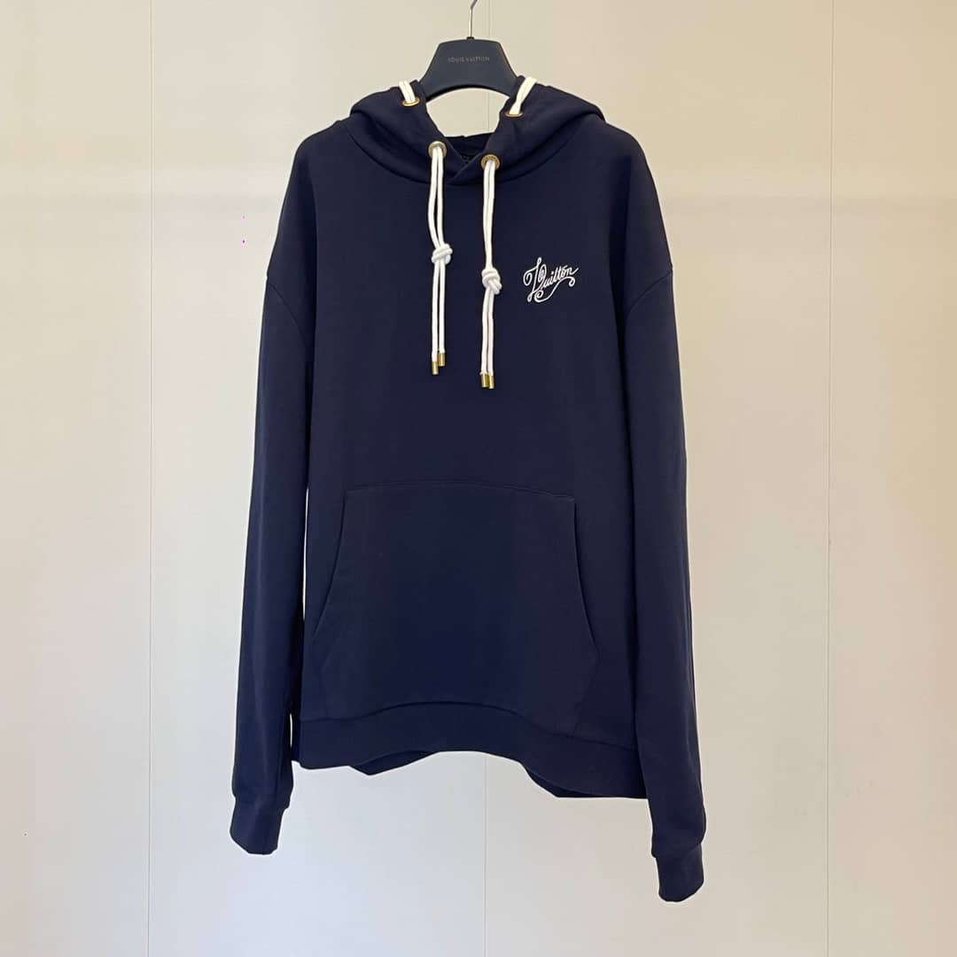Louis Vuitton: Hoodie, embroidery, contrast panels, logo, hood