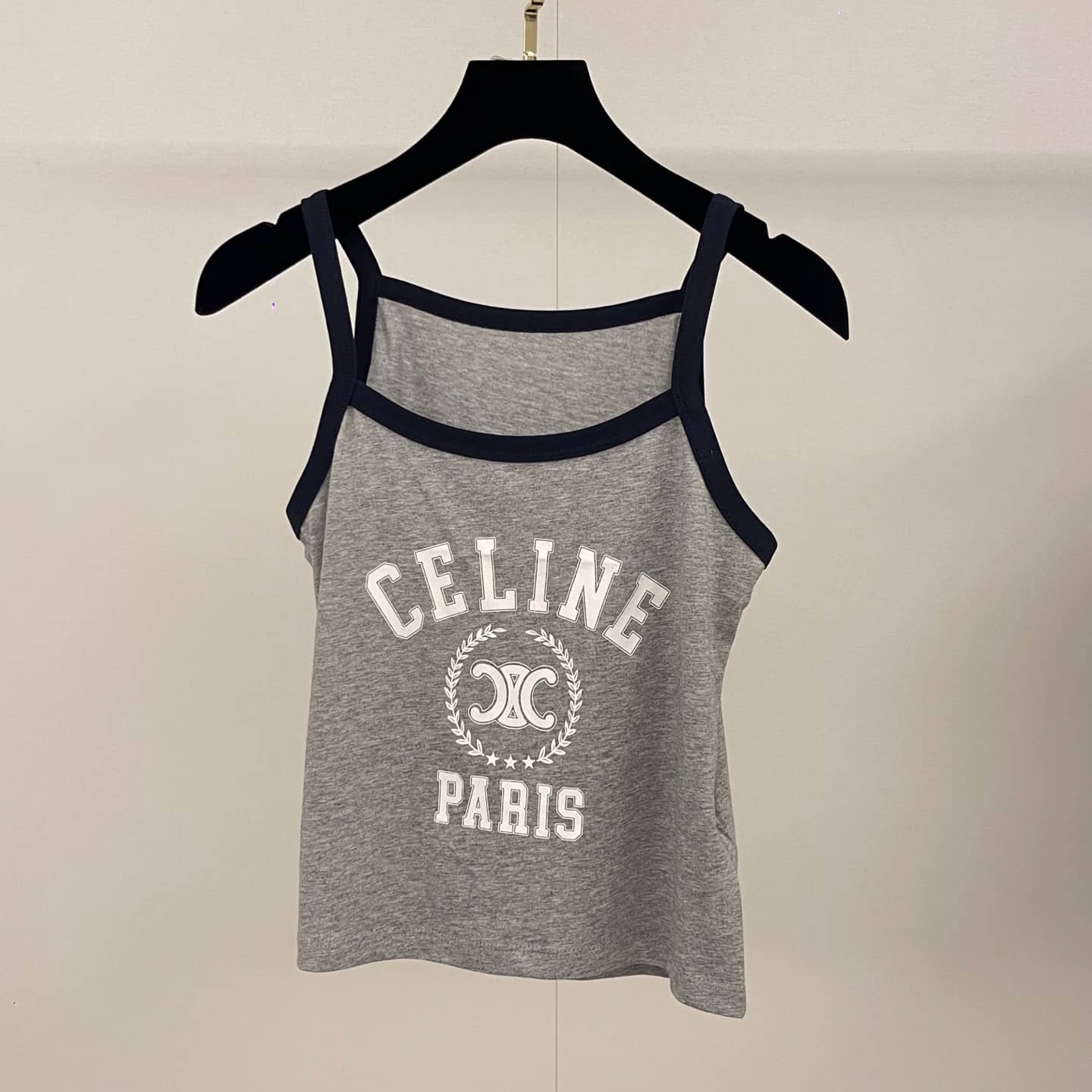 Celine: Sleeveless top, logo, denim, spring/summer 2025