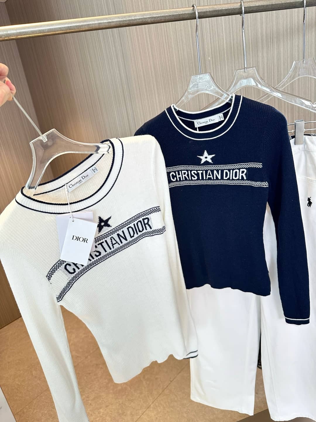 Dior: Long-sleeve top, cashmere, wool